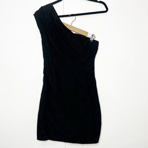 Kookai Black One Shoulder Ruched‎ Dress